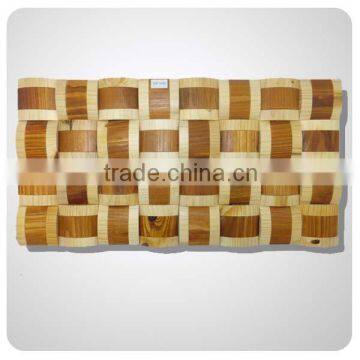3d Modern Faux Interior Mosaic Decorative Solid Wood Wall Panel photo-3
