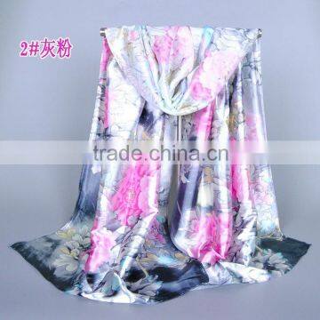 China Style New Design Floral Peony Printed Scarf Women Fashion Scarfs 60%Poyester 40%Silk 165*50 female scarves shawls