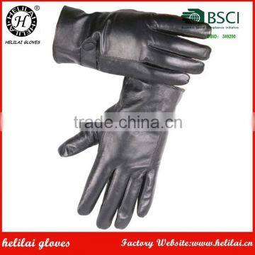 HELILAI Black Plain Men Sheep Leather Gloves Made In China