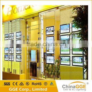 Double Sided Real Estate Agent Window LED Display Magnetic Hanging Backlit Transparent Film Light Box                        
                                                Quality Choice