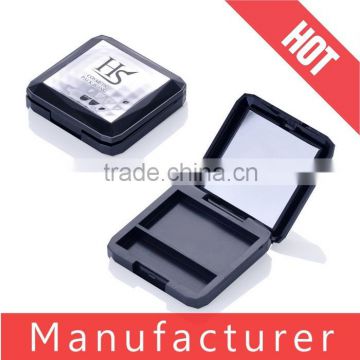 Wholesale Black Plastic Square Compact Powder Case with Mirror