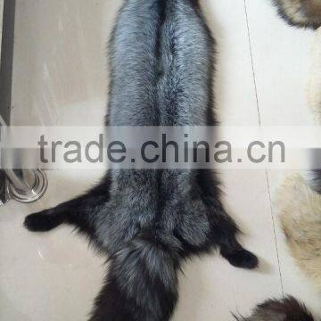 Natural color fur pelt real Silver Fox