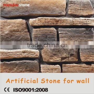 Rock surface PU stone man-made interior faux fireplace stone