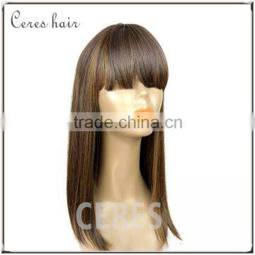 Ombre Color Brazilian Hair Lace front Wigs with bang Blonde Color Human Hair Lace Wigs For Black Women Human Hair Lace Wigs