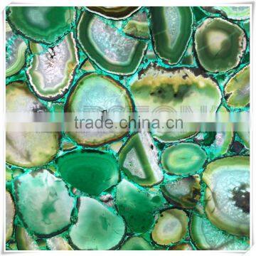 Natural blue agate stone polished big slab blue Precious gemstone for counter