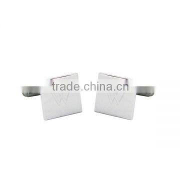 Wholesale Cufflinks Custom Engraved Silver Square Cuff Links Men's Cufflinks