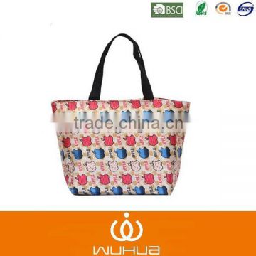 wholesale Oxford fabric foldable waterproof shopping bag with apple pattern