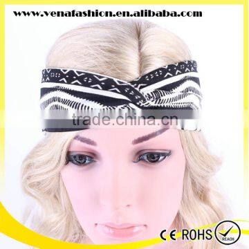 Bohemian Black White Printing Yoga Sports Head Band photo-5