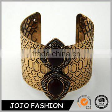 Indian Jewelry Widely Anti Gold Stone Cuff Metal Bracelet