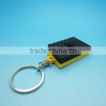 Promotional gift 2D logo effect Custom silicone rubber keychains