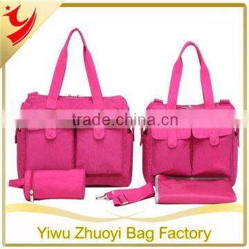 2015 New Fashion Hot Pink Mummy Diaper Bag with Large Capacity