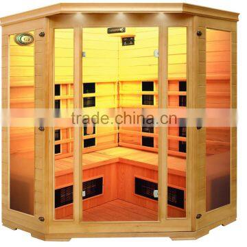 Corner Mounting Computer Control 3-4 Person Corner Far Infrared Sauna