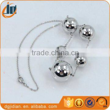 Elegant Stainless Steel Necklace Large Round Ball Necklace For Ladies