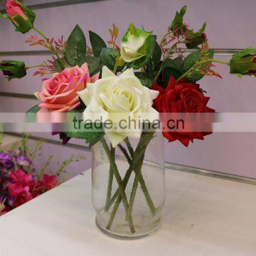 Two heads real touch roses flower artificial flowers roses silk flowers wedding