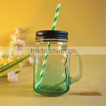 hot sale 480ml 16oz Etched Glass Mason Jars