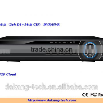 16CH H.264real time cctv DVR/HVR with HDMI and p2p,Support QR code Scan