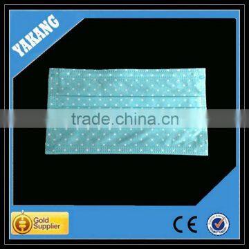 3 ply spunlace color blue small circle disposable printed chemical face mask manufacturer China