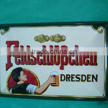 rectangalur tin sign