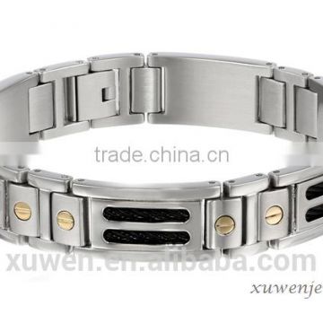 high quality cable wire stainless steel sports bracelets for men