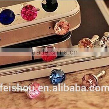 3.5mm Shinning Crystal Diamond Dust Plug For Mobile Phones Anti Dust Plug Charm photo-5