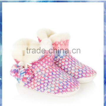 Women Bright Space Dye Knitted Women Indoor Boot photo-2