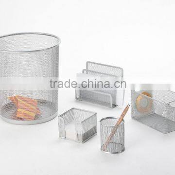 metal mesh office trash bin set