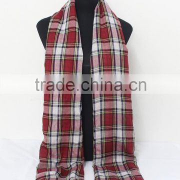 Super large 200*100cm tartan plaid shawl with short tassel chic stylish shawl