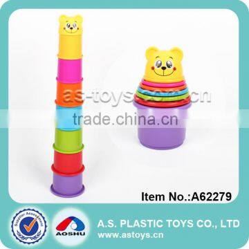 educational baby plastic stacking cups toy