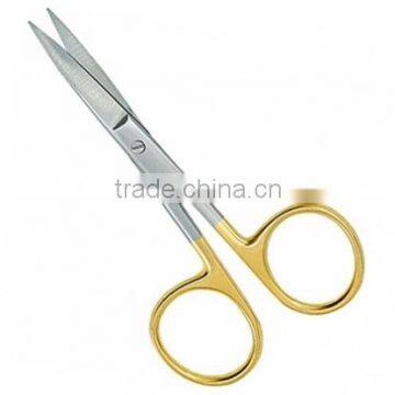 Fishing Scissors Long Blade Stainless Steel Half Gold Coated