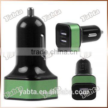 Cigarette lighter receptacle auto dual usb car charger adapter, black car charger 5V 2.1A dual