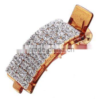 Simple Shiny Rhinestone Geometry Hair Clips Jewelries Rectangle Full Crystal Piercing Hair Pins Accessories For Women