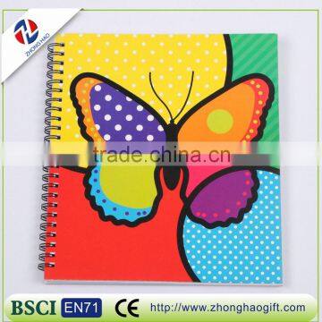 2016 Hot sale Clear Blue Plastic Cover Butterfly Notebook