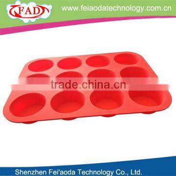 High Quality Food Grade Cook Essentials Soft 12 Cup Silicone Muffin Top Pan