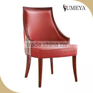 Banquet hall pu leather seat wooden banquet dining chair for sale