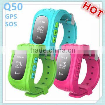 Hot product MTK6260 android gps kids security tracker q50 baby smart watch with sos,gps,pedometer