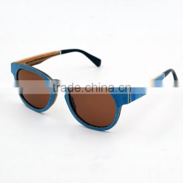 Denim Wooden Sunglasses Acetate tips