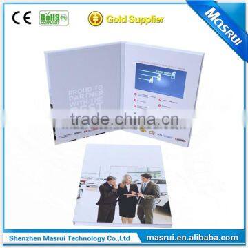 A4 Portrait Hard Cover 7'' LCD Screen Advertising Video Card Video Brochure
