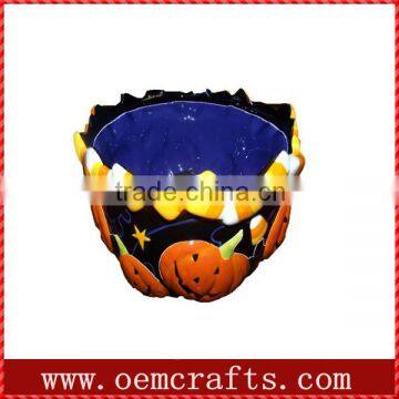 Specialized pumpking handmade halloween candy bowl