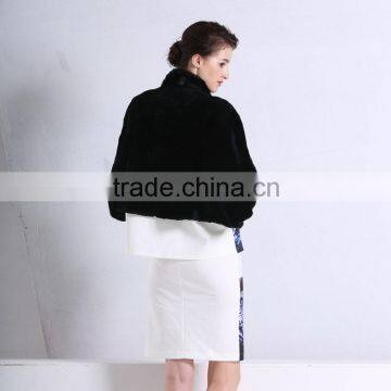 Lady Mink Fur Coat Knitted Mink Fur Coat photo-3