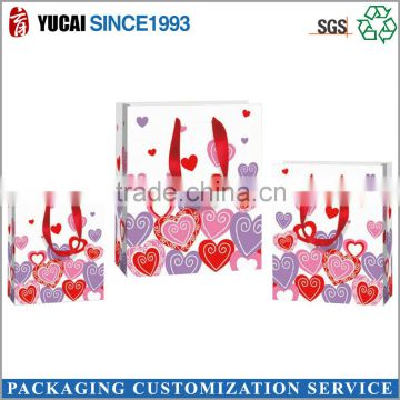 Red heart can be customized paper shopping bag