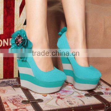 Wedge High Heel Shoes Colorful Faction in 2016 CP6082