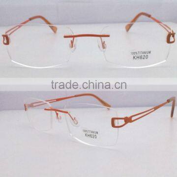 high quality eye glasses 100% square eyewear design pure titanium eyeglasses frames KH620