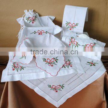 Embroidery Cotton Linen Mixed Color Border Table Clothes photo-3