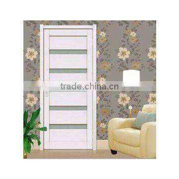 Modern Design Walnut Solid Wood interior door with glass for House/Hotel