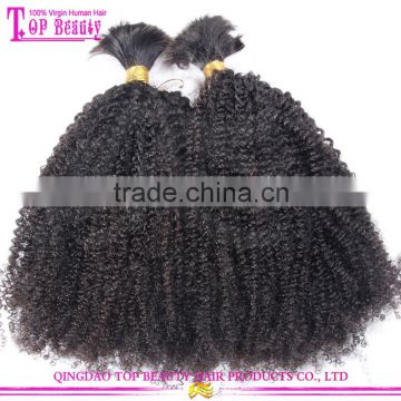 Unprocessed 100% indian raw hair bulk yaki bulk hair styles bulk hair dye color