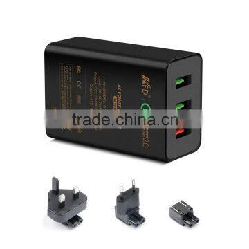 2016 Quick Charger for mobiles Certified with 3 USB ports Q19-5V6.8A