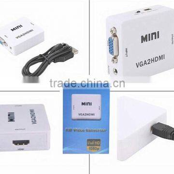 MINI VGA2HDMI 1080P VGA to HD MI converter with audio for PC laptop to HDTV Projector