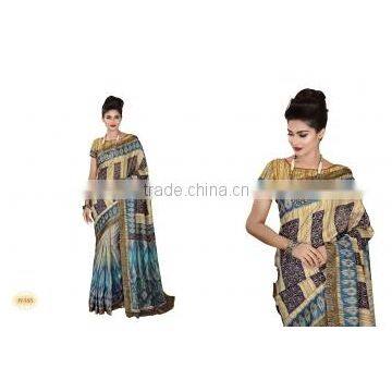 Captivating Beige Bhagalpuri Silk Saree/best designer sarees online shopping