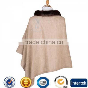 Poncho Scarf Winter Poncho Coats With fur Trim