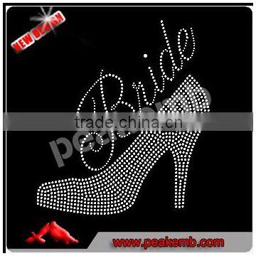 high heel bling custom bride iron on rhinestone transfers